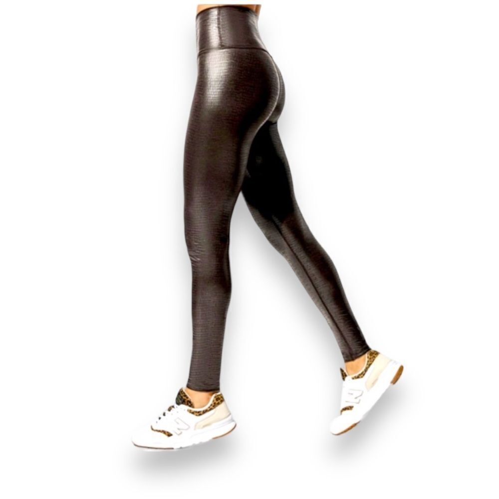 Carbon38 Reptile Shine High Rise Leggings Black Size S
